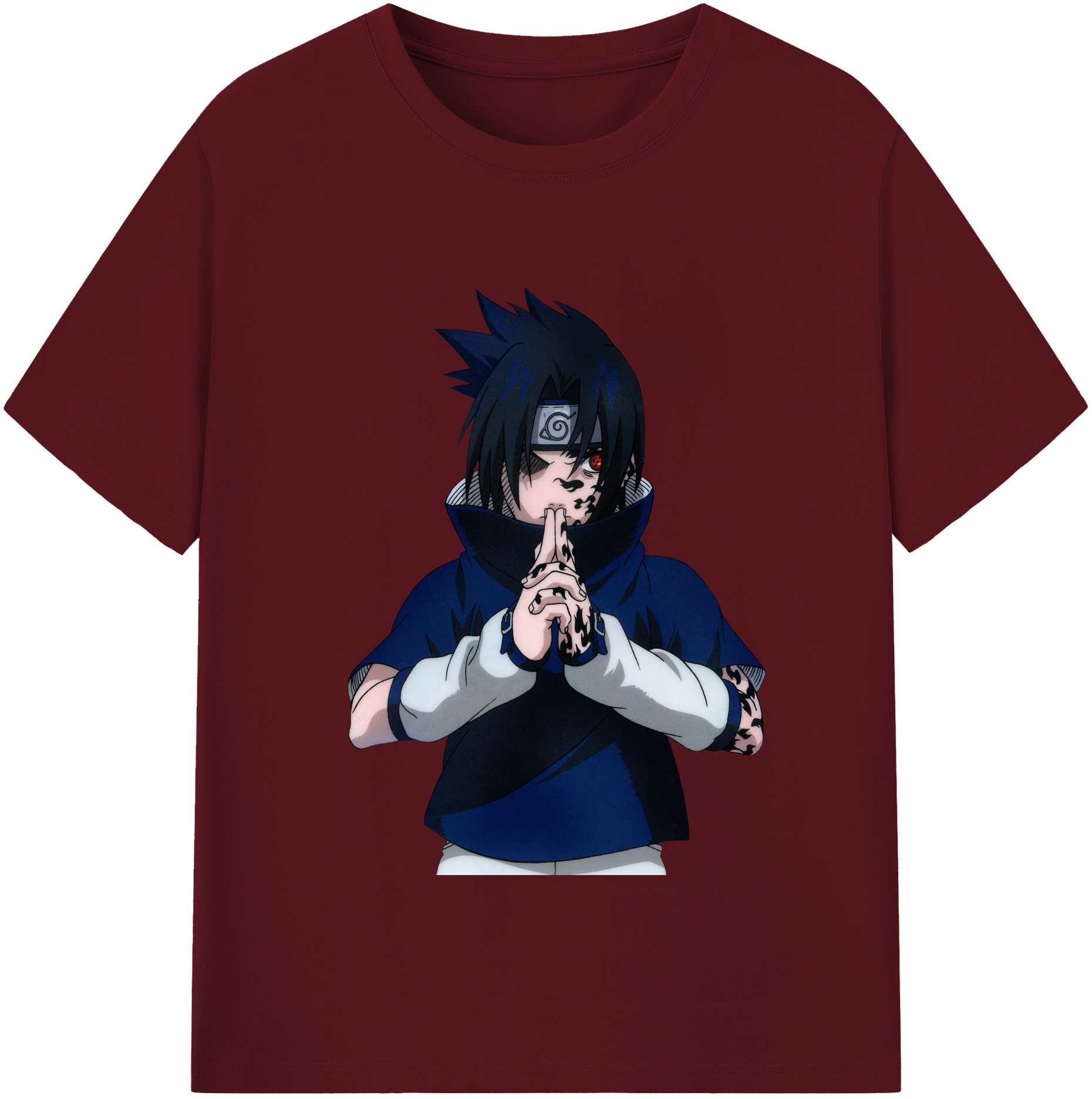 （画像用） NARUTO -ナルト- うちは サスケ Uchiha Sasuke 綿100％半袖Tシャツ（フロントプリント）